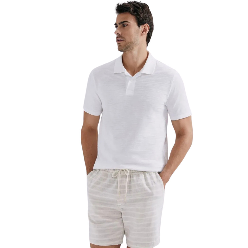 Bermuda Masculina Hering Rústica Listrada Cinza