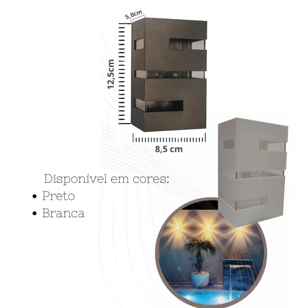 Kit Arandela Frisos e Facho para Uso Externo e Interno com LED Branco — foto 2