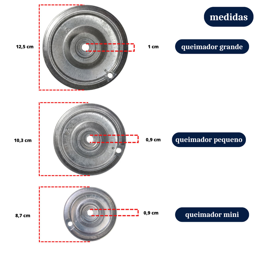 Kit 4 Bocas Fogao 50sb 1 Mini 2 Medias 1 Grande Electrolux