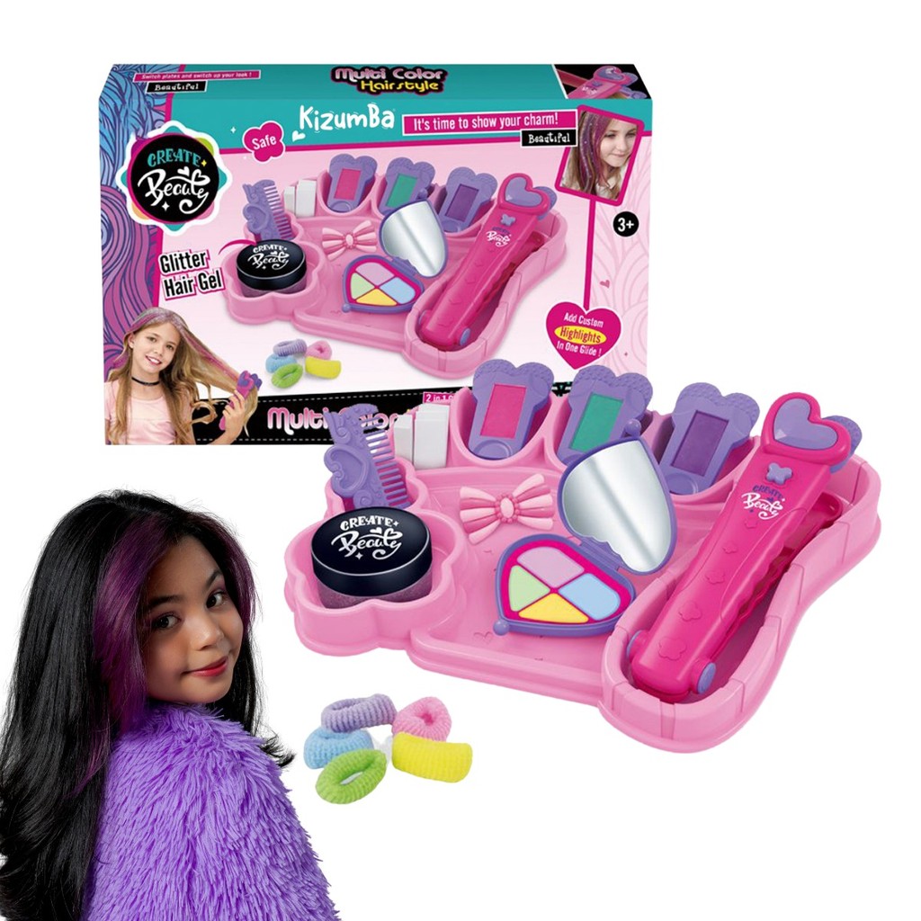 Kit Mechas Salão Coloridas Kit Menina Pinte O Cabelo Brilho Menina Infantil Pintar o Cabelo Kizumba em Oferta na Shopee