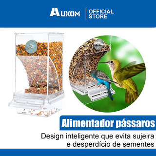 Alimentador Acrílico para Pássaros Portátil Antiderramamento Transparente Reutilizável Prático