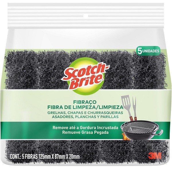 Fibra de Limpeza GRILL Fibraco SCOTCH-BRITE 5 Unidades em Oferta na Shopee