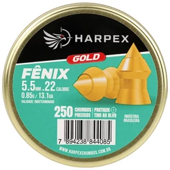 Chumbinho Harpex Fenix Gold Alta Penetração 5.5mm (.22) - 250un
