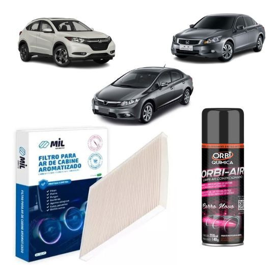 Kit Filtro+higienizador Ar - Novo Newcivic /accord/crv 07 Até 2011