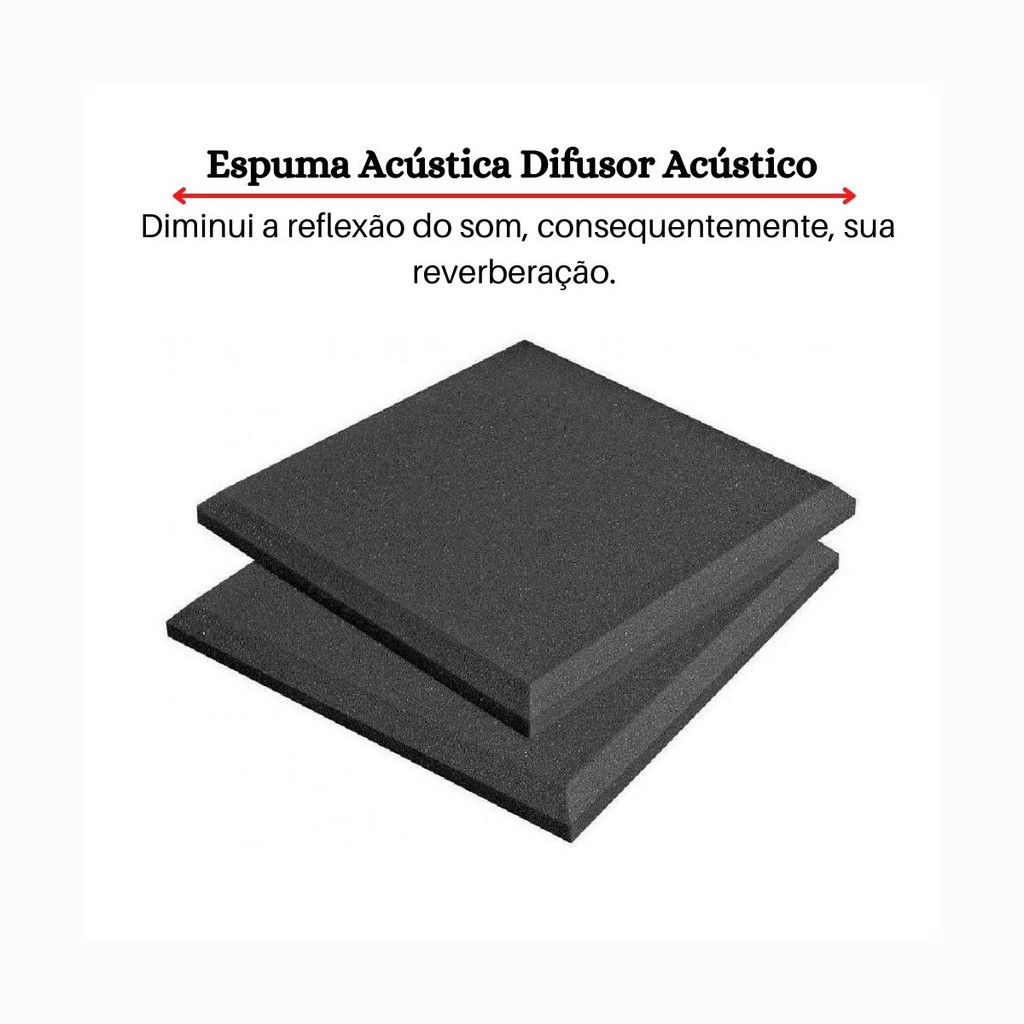 1un Espuma Quadrada Placa de Tratamento Acústico Anti Ruídos Lisa Salas Estúdio Podcast Auto Extinguível