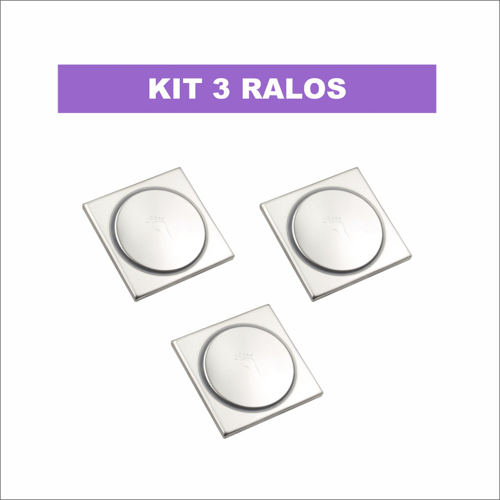 Kit 03 Ralo ClicK Inox 10x10 Anti Inseto e Odor em Oferta na Shopee