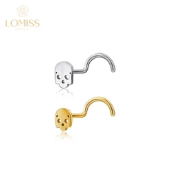 Piercing Nariz Aço Cirúrgico Pvd Caveira - Piercing Labret Nostril Boca Lateral Ponto de Luz