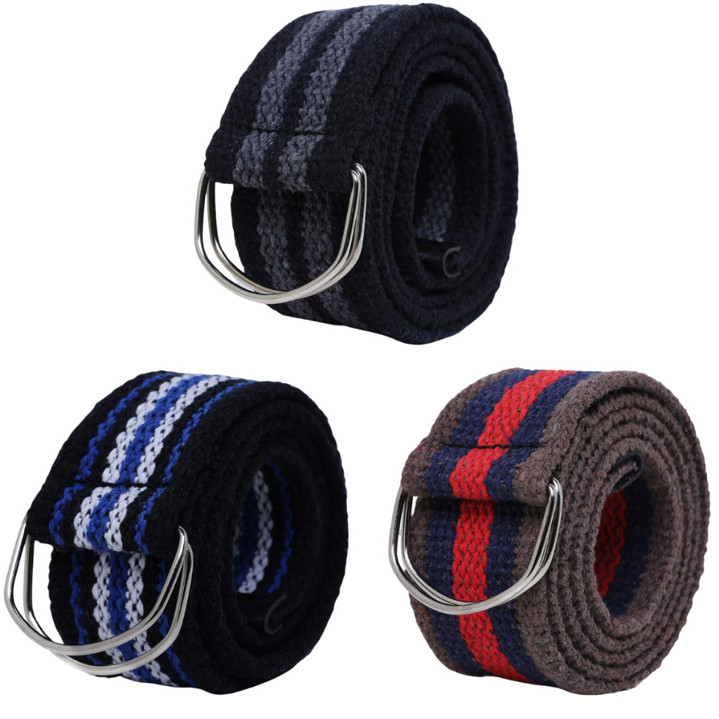 Kit 3 Cinto( MULTICOR) Masculino Fivela Argola Tecido Lona Gorgurão Alta Qualidade