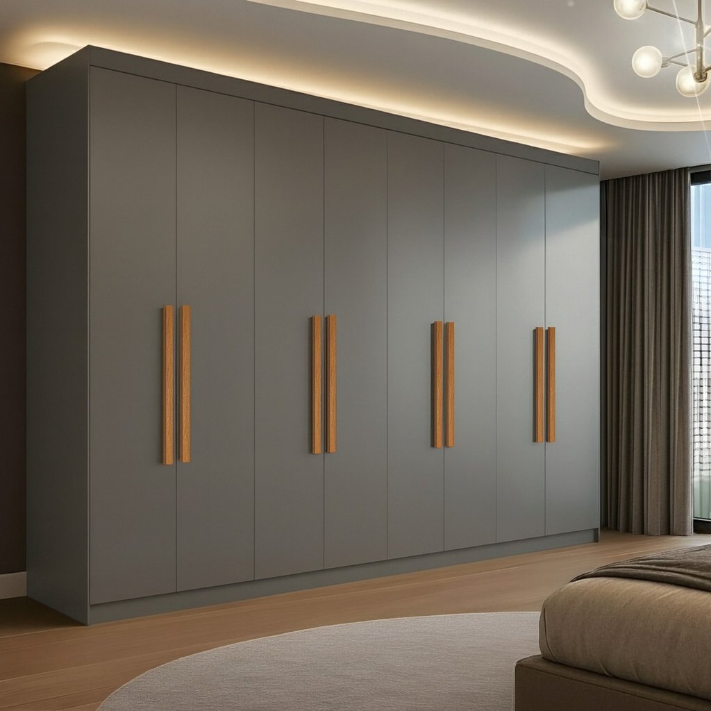 Guarda-roupa 8 Portas 4 Gavetas Paris Ônix em Oferta na Shopee