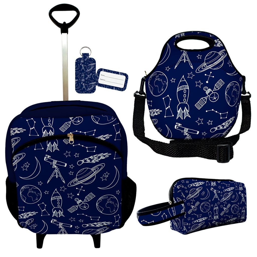 Kit Escolar Premium com Mochila c/ Rodinhas + Lancheira + Necessaire Plus - ISOPRENE