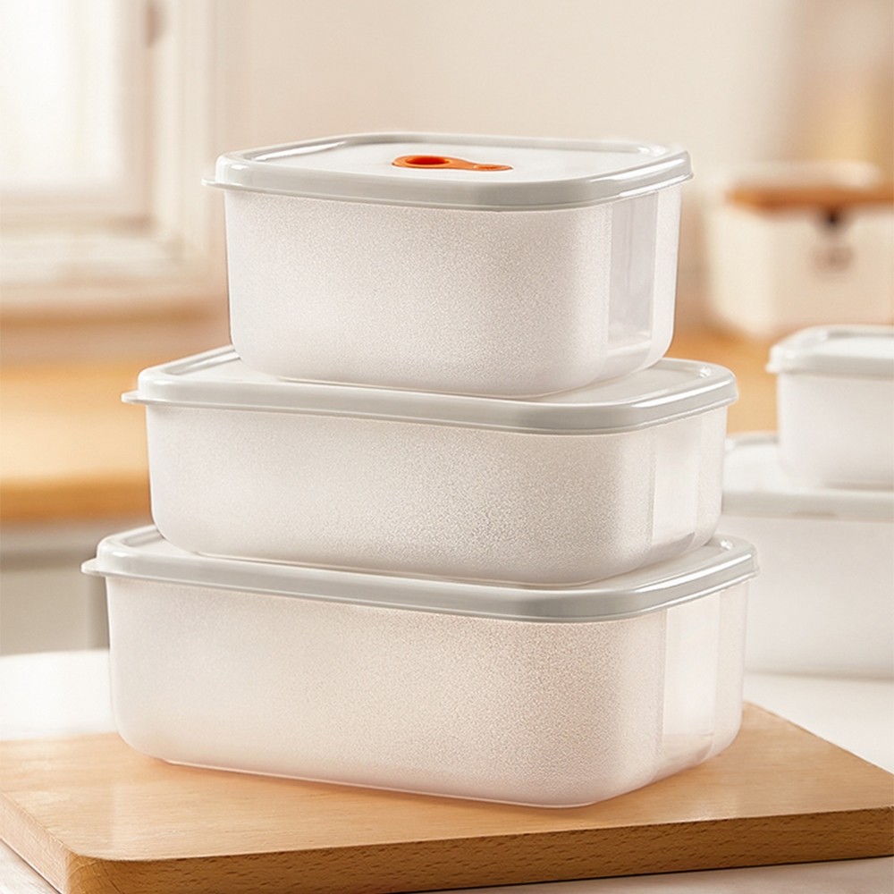 Kit 3 Potes Herméticos Empilháveis para Geladeira caixa organizadora alimentos cozinha-silicone,Mantém Alimentos Frescos