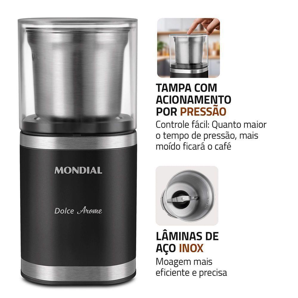 Moedor De Café Dolce Arome Mondial Preto/Inox 180W MCF-01-BI 110V · foto 2