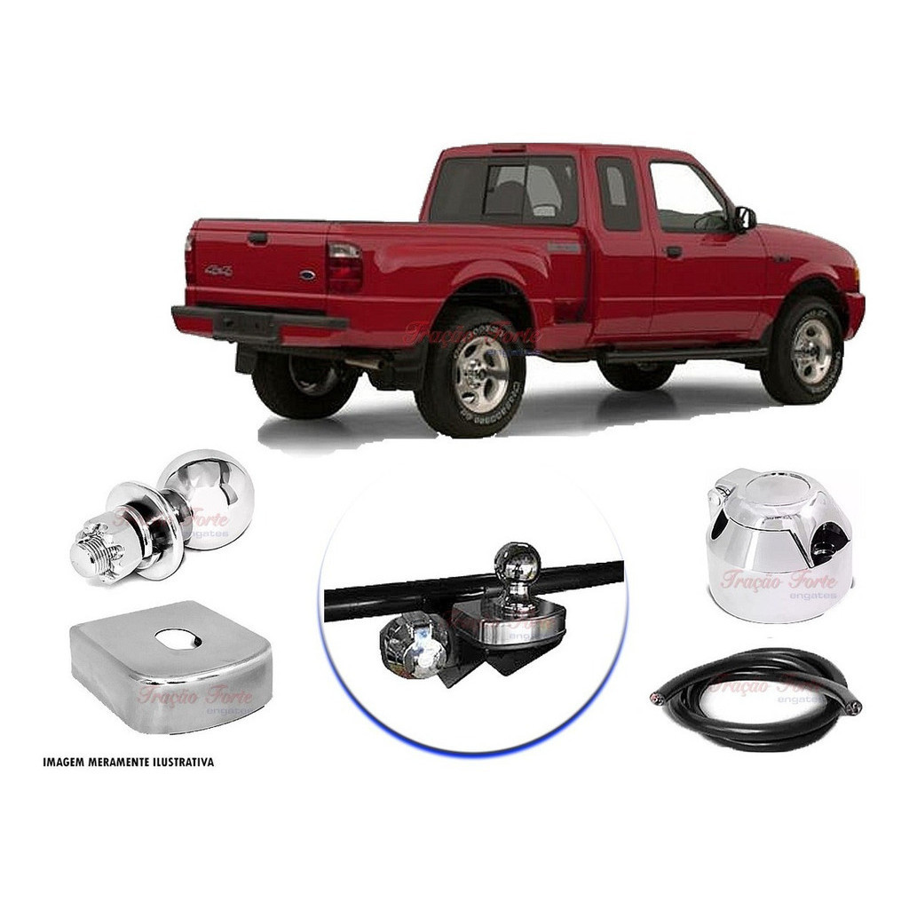 Engate Reboque Rabicho Fixo Ford Ranger 1994 até 2011 Rebocador Rabicho