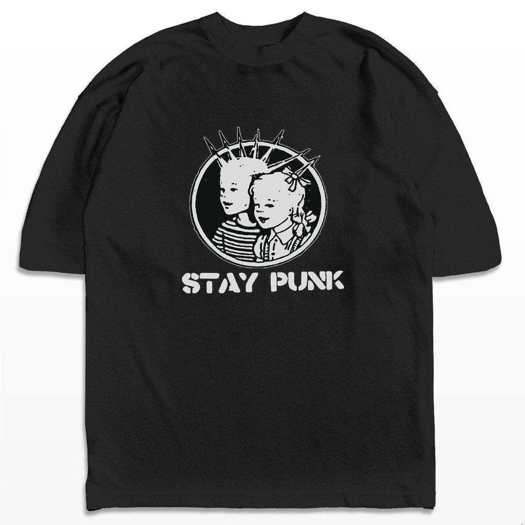 Camiseta Oversized Stay Punk Streetwear Harajuku Aesthetic Camisa Unissex