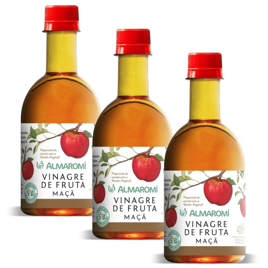 VINAGRE DE MAÇÃ ALMAROMI 400ML 4% ACIDEZ em Oferta na Shopee