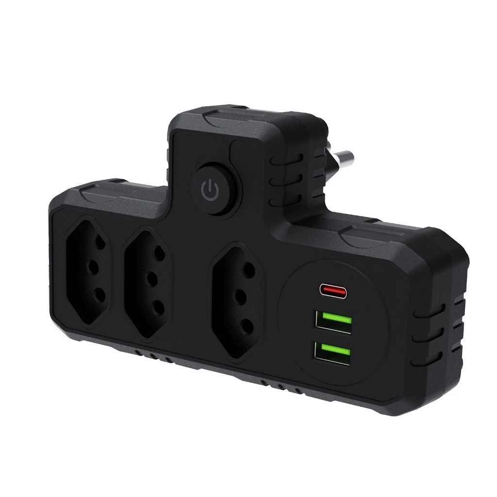 Conector De Extensão Portátil Universal COM USB E Type-C Transformador Conversor De Tomada em Oferta na Shopee