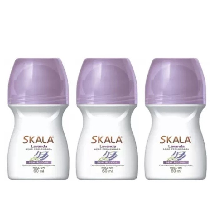 Kit 3 Desodorantes Roll On Skala Lavanda 60ml cada em Oferta na Shopee