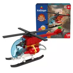 Brinquedo Infantil Blocos de Montar Bombeiros Helicóptero 140 peças Xalingo - 15309
