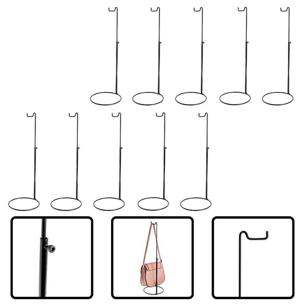 Kit 10 Suporte Expositor Para Bolsas Balcão Vitrine Lojas Preto