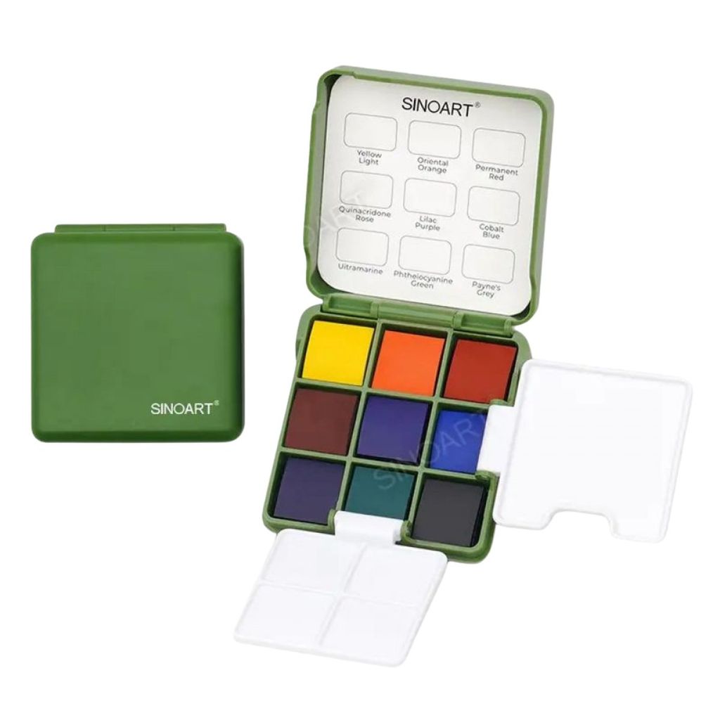 Aquarela Em Pastilha Sinoart Pocket Portatil 09 Cores