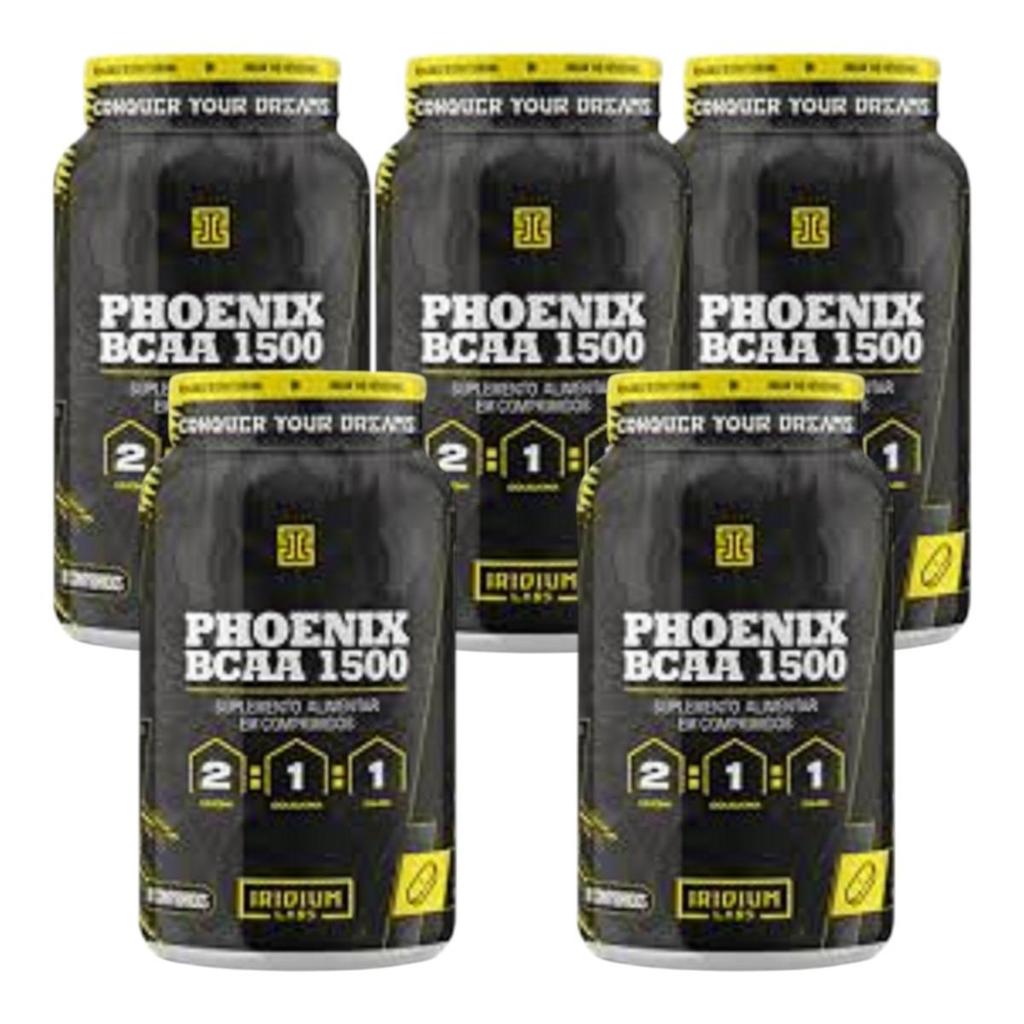 Kit Phoenix BCAA 1500 Iridium Labs Com 5 Unidades de 90 Comprimidos Cada