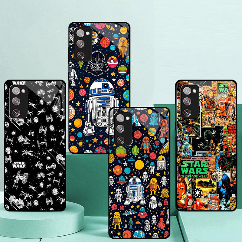 star wars 17 Caso De Telefone Vidro Para Samsung Galaxy S25 S24 Ultra S23 Fe S22 Plus S21 S20 S10 S9 Capa