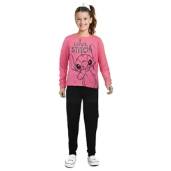 Blusa infantil manga longa Lilo & Stitch Fakini