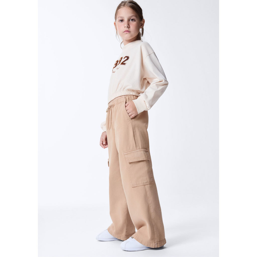 Calça Infantil Menina Bolso Cargo em Sarja em Oferta na Shopee