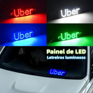 Placa Letreiro Aplicativo uber Letreiro Luminoso Led USB Com Botão Liga/desliga em Oferta na Shopee