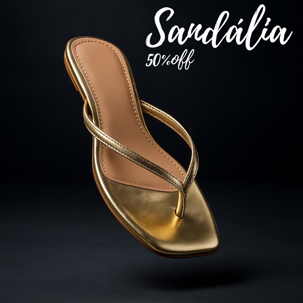 Sandália Rasteira Feminina Chinelo Macio Tira de Brilho Strass Moda Confortável Uso Diário