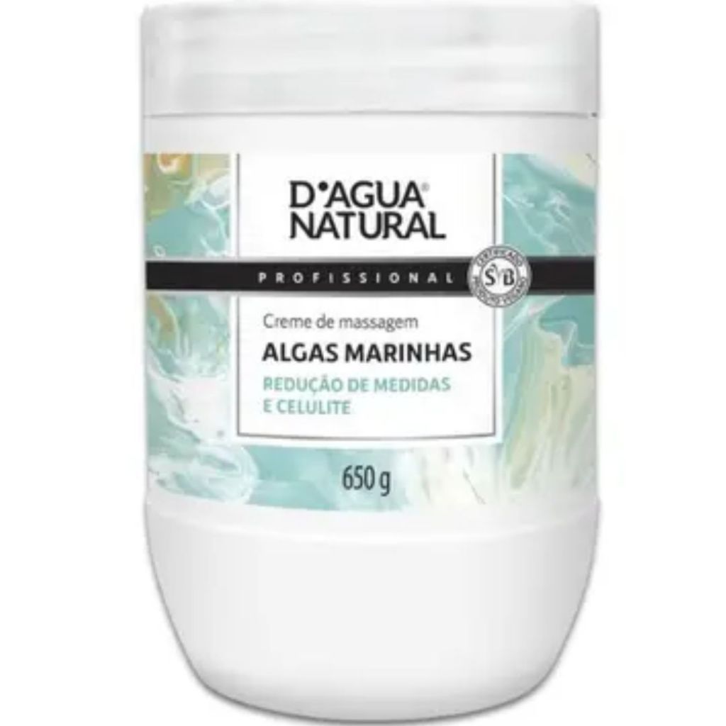Creme De Massagem Algas Marinhas 650g Celulite D’água Natural em Oferta na Shopee