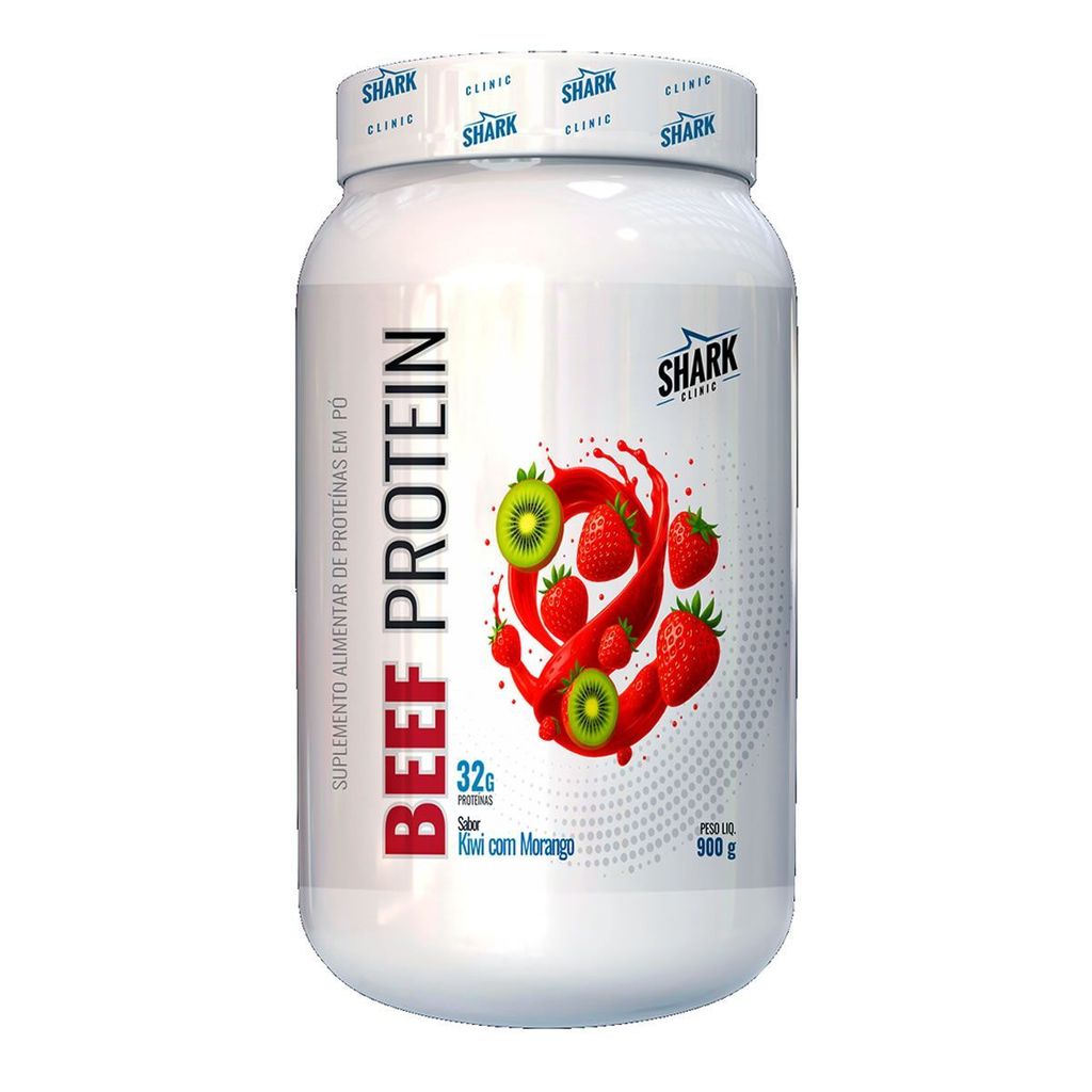 Whey Beef Protein - 900g kiwi com Morango - Shark Pro em Oferta na Shopee
