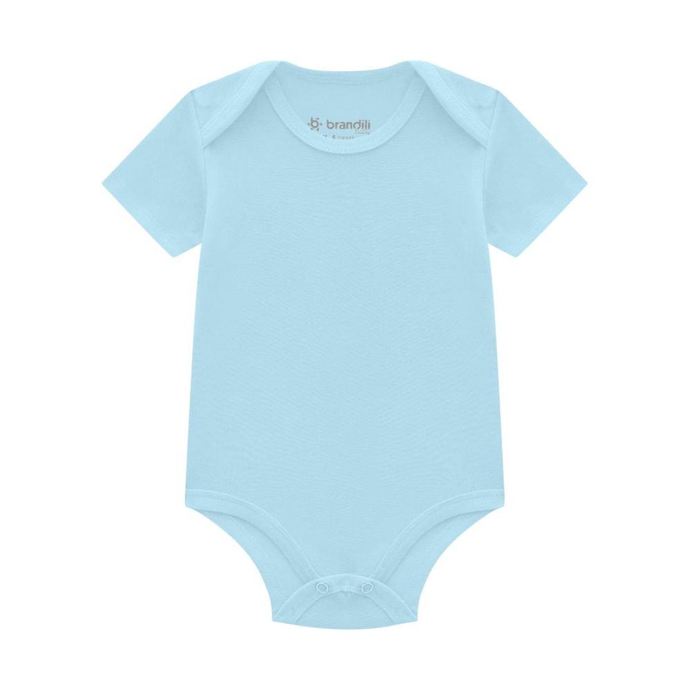 Detalhes do Kit de bodies bebê unissex com cor lisa Brandili Baby
