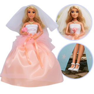 Boneca Coleção Vestido De Noiva Acessórios Buquê - Castela em Oferta na Shopee