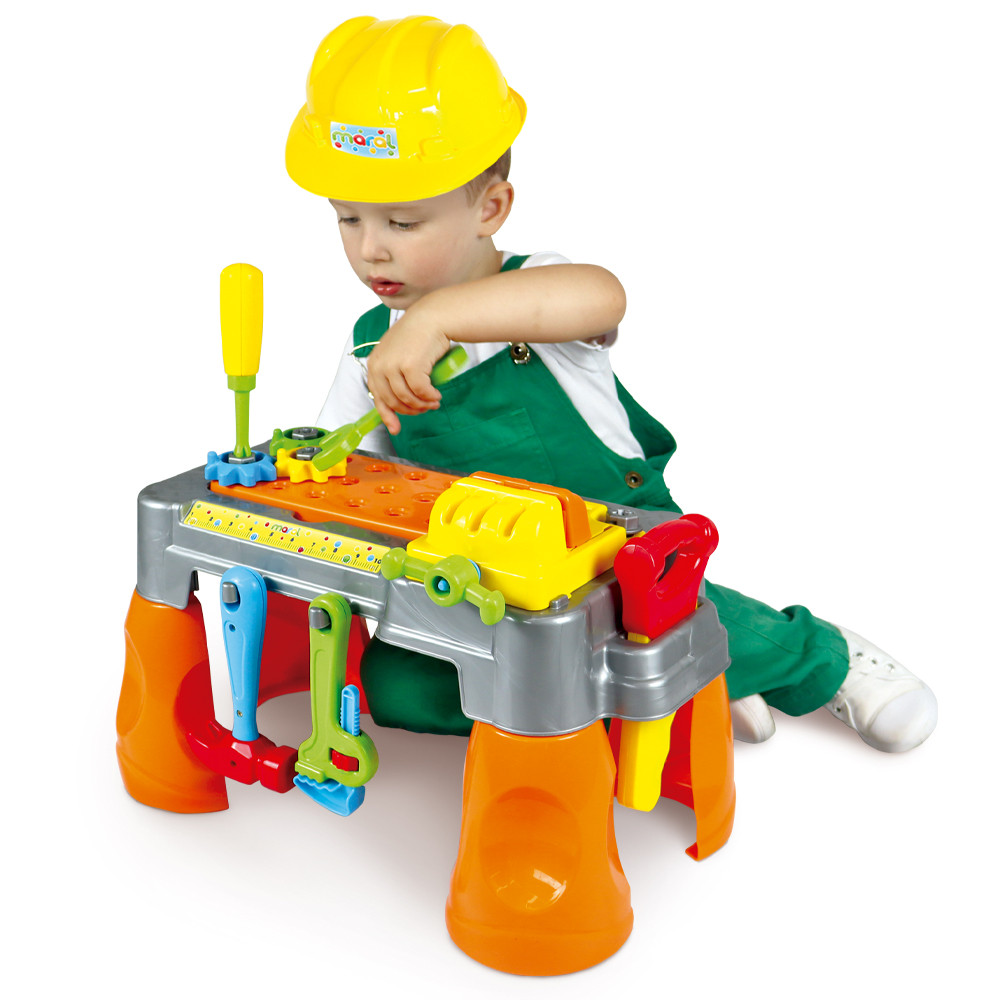 Brinquedo Infantil Bancada De Ferramentas Com Capacete Maral em Oferta na Shopee