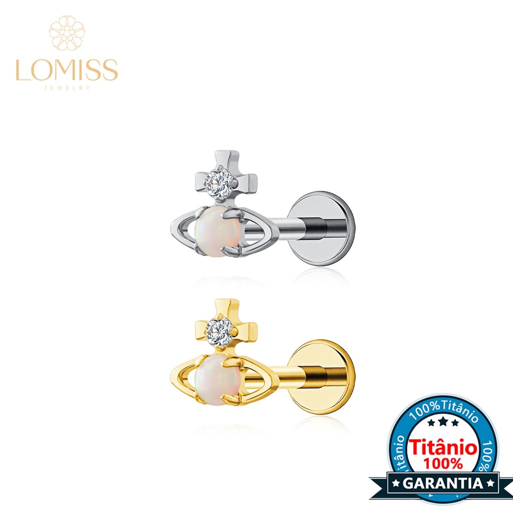 Piercing Orelha Labret Titânio Pvd Orb Opala Zircônias Cravejado Para Tragus Conch Boca Lábios Nariz Ponto de Luz em Oferta na Shopee