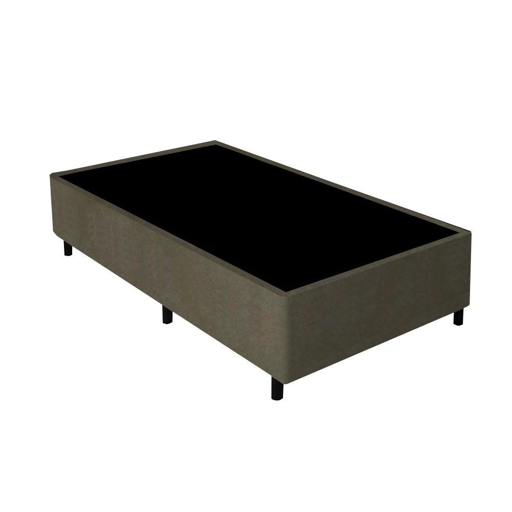 Base Cama Box Queen Gazin 79x198cm Marrom com Estrutura em Madeira e Tecido Antiderrapante
