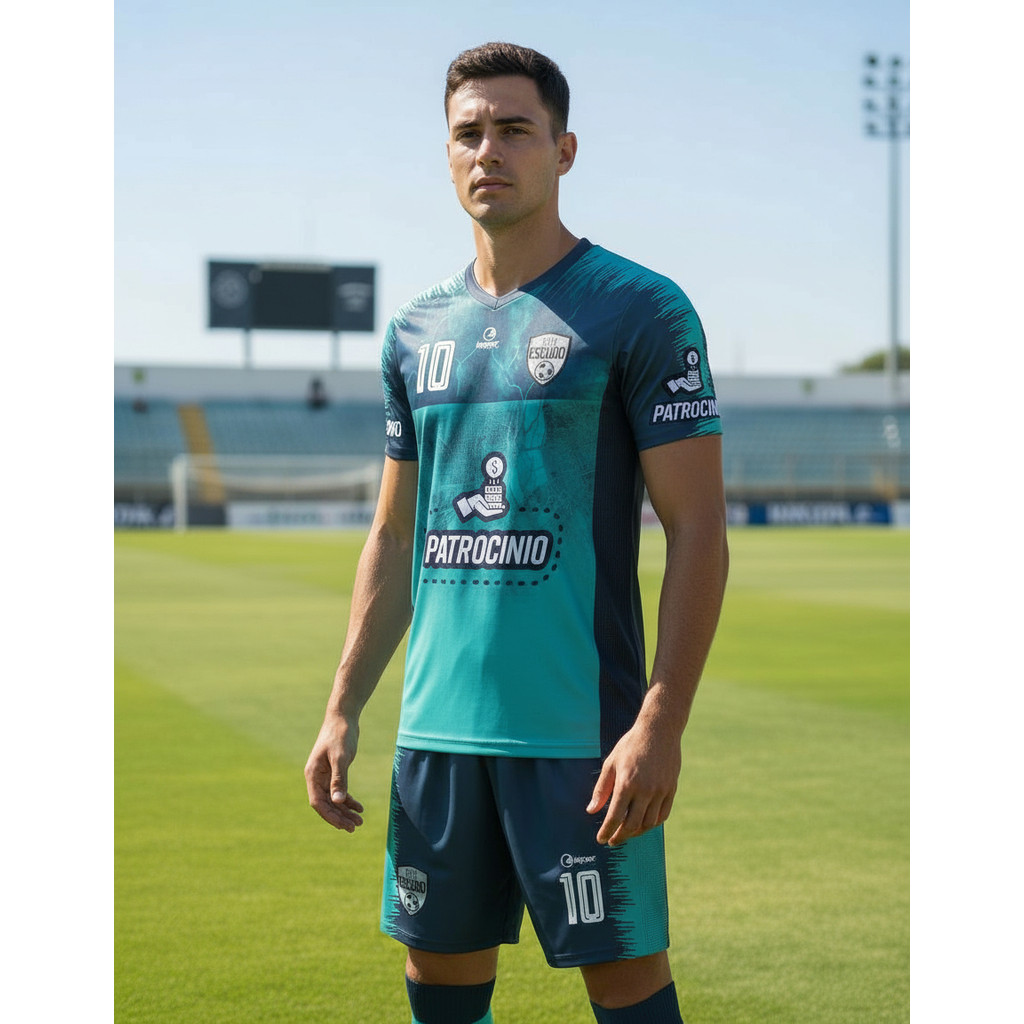 Jogo De Camisas+Calção+Meião Fardamento Uniforme Futebol 25 Kits