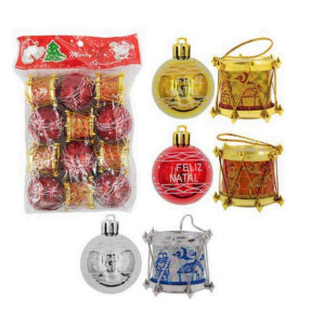 Conjunto de Enfeites Natalinos - 12 Peças
