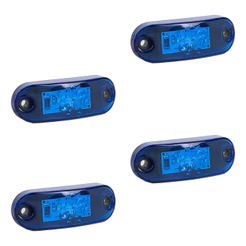 4 Sinaleiras Lanterna 12v24v Led Azul Carro Moto Caminhão Fio Positivo E Negativo