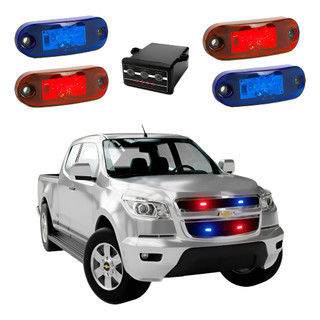 Estrobo Vermelho Azul Led Smd 12v 24v Polícia Carro Moto Van Fio Positivo E Negativo Vermelho E Azul