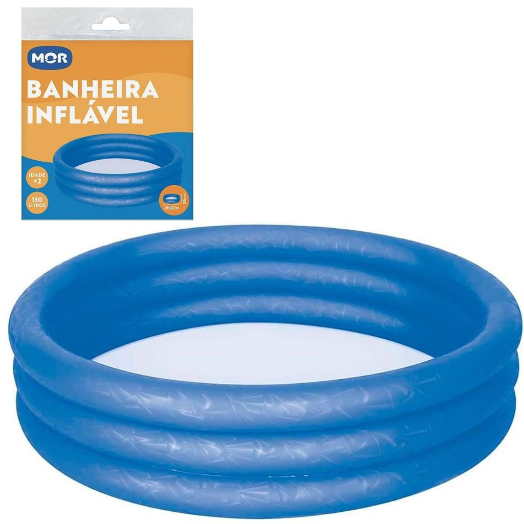Banheira Inflável 130 Litros Infantil Azul 1782 - Mor em Oferta na Shopee