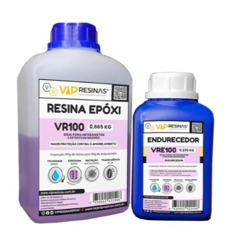 Resina Epóxi Com Proteção UV VR100 1KG – BAIXA ESPESSURA / BAIXA VISCOSIDADE em Oferta na Shopee