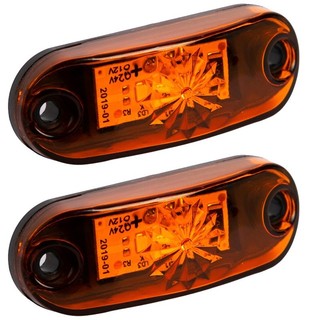 Par lanterna sinaleira lateral frontal 12v 24v led âmbar carro moto viatura caminhão guincho pick up