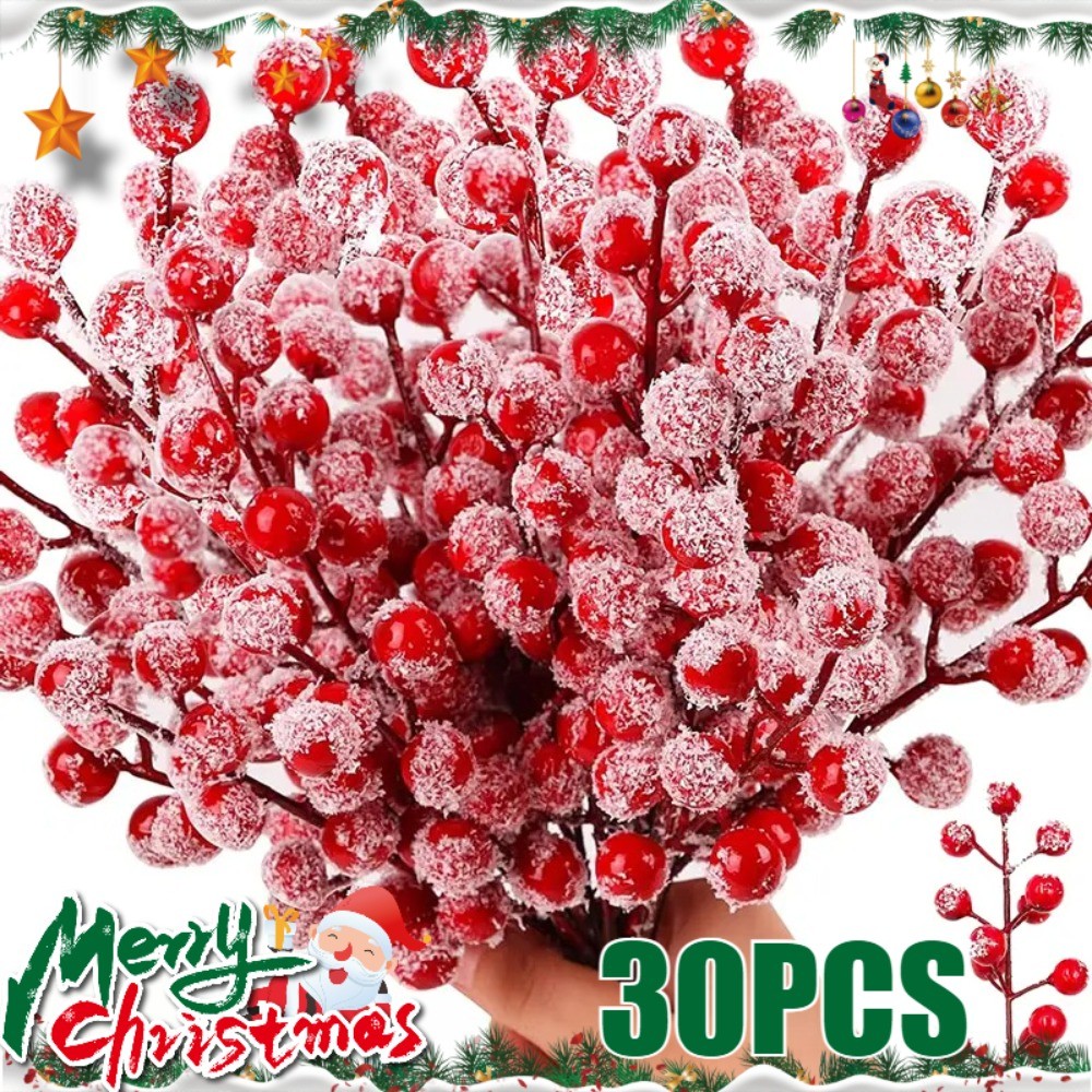 Ramos De Baga Vermelha Artificial Criativo Fosco Ornamentos De Árvore De Natal Ano Novo Festival Festa Grinalda Presente