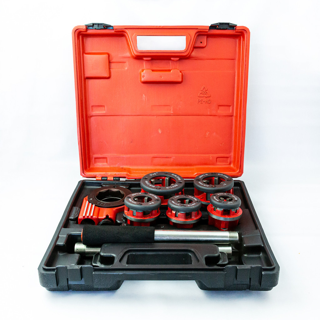 JOGO DE TARRAXA ROSCA PORTA COSSINETE COM CATRACA,  1/4-1/2-3/4-1-1.1/4POL., 8PCS // MTX em Oferta na Shopee