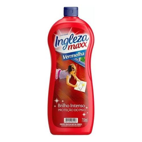 Cera Líquida Piso Maxx INGLEZA Vermelha Brilho Intenso 750ml em Oferta na Shopee