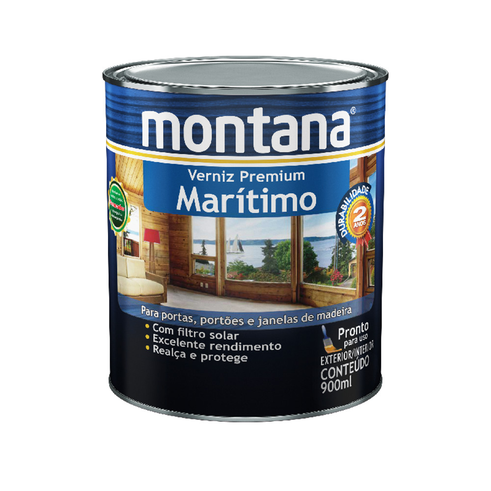 Verniz Marítimo Natural Brilhante 0,9L Montana em Oferta na Shopee
