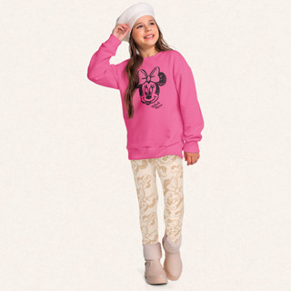 Conjunto infantil blusão em moletom e legging em molecotton Minnie Fakini em Oferta na Shopee