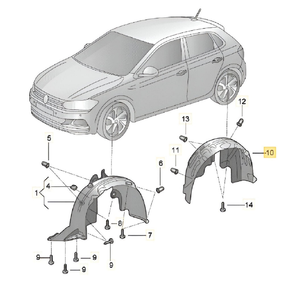 Parabarro Traseiro Esquerdo Volkswagen Polo Track 2023 a 2026